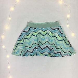 Turquoise Patterned Skirt